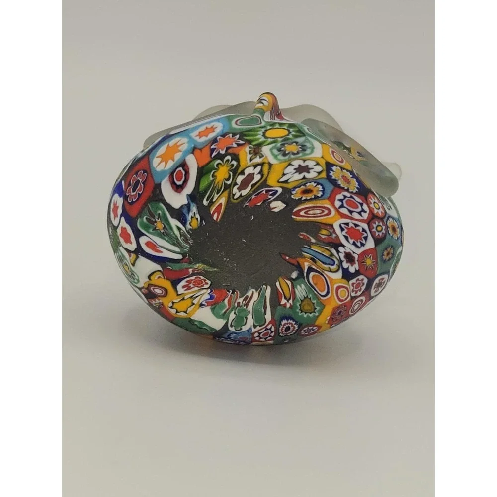 Murano Glass Millefiori Owl Figurine Frosted Paperweight‎ 2.75